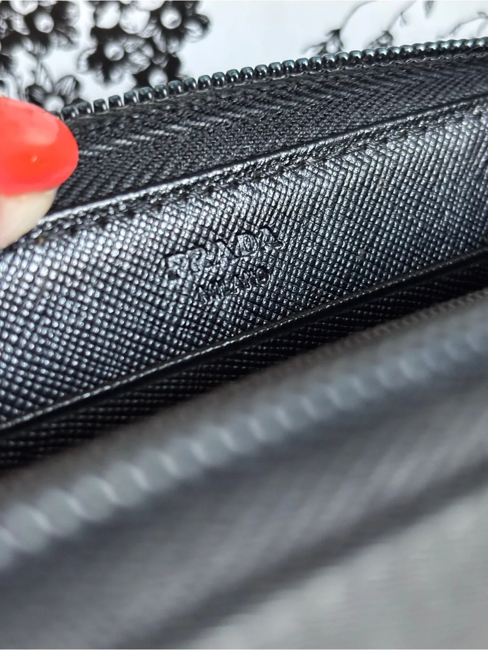 Designer Inspired Black Zip-Around Wallet